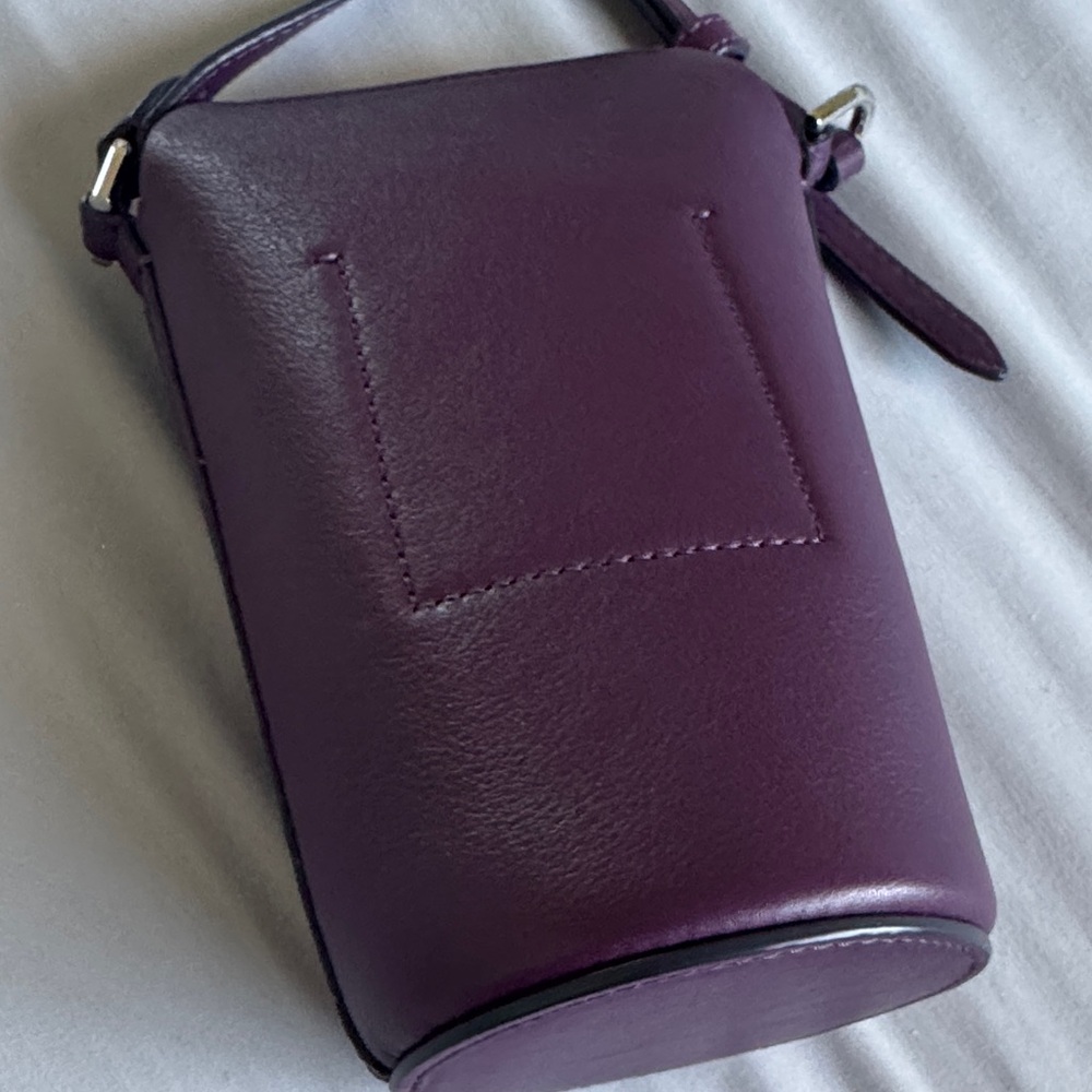 Ecco Purple suede Crossbody Pot Bag - Picture 4 of 6